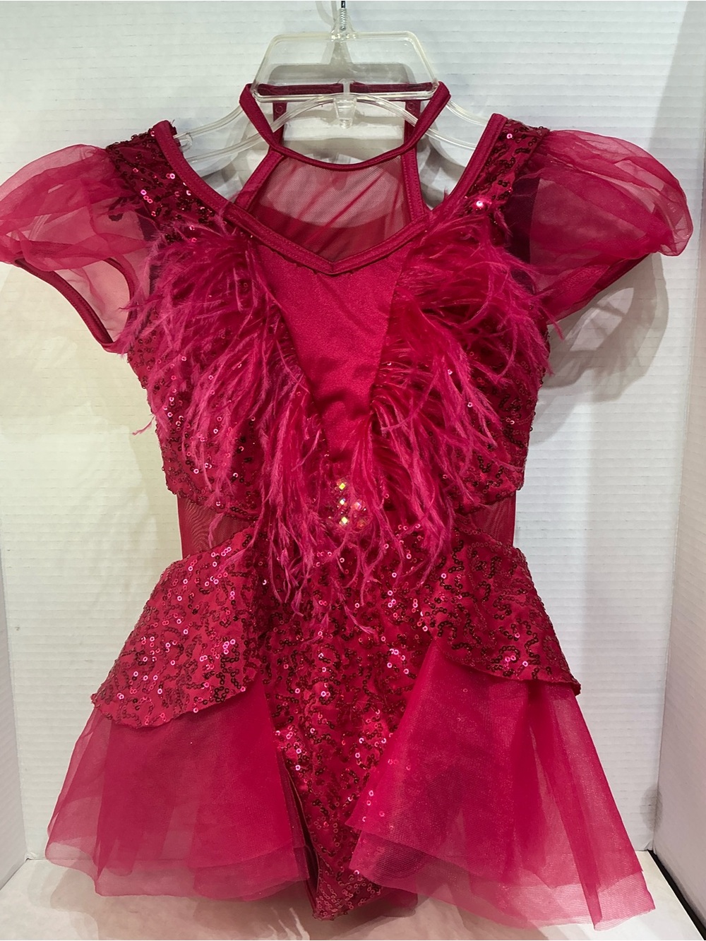 Weissman Girls 6-7 Y Sequin & Feather Dance Costume festival Formal Party Chic